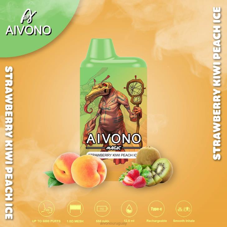 Aivono Uruguay - Aivono AIM MAGIC cigarrillo de caja de 5800 bocas fresa kiwi melocotón hielo 606696