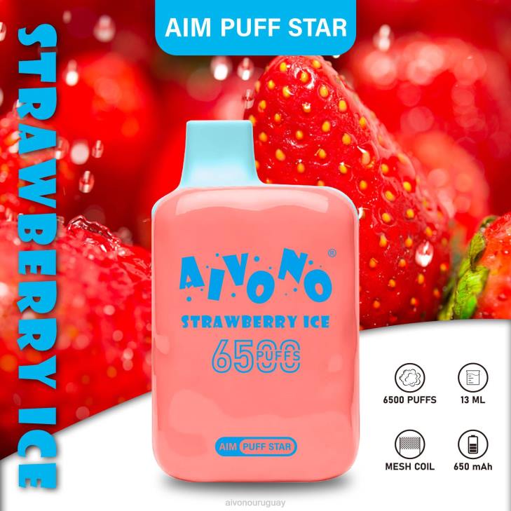 Aivono Uruguay - Aivono AIM PUFF STAR 6500 hielo de fresa 6066288