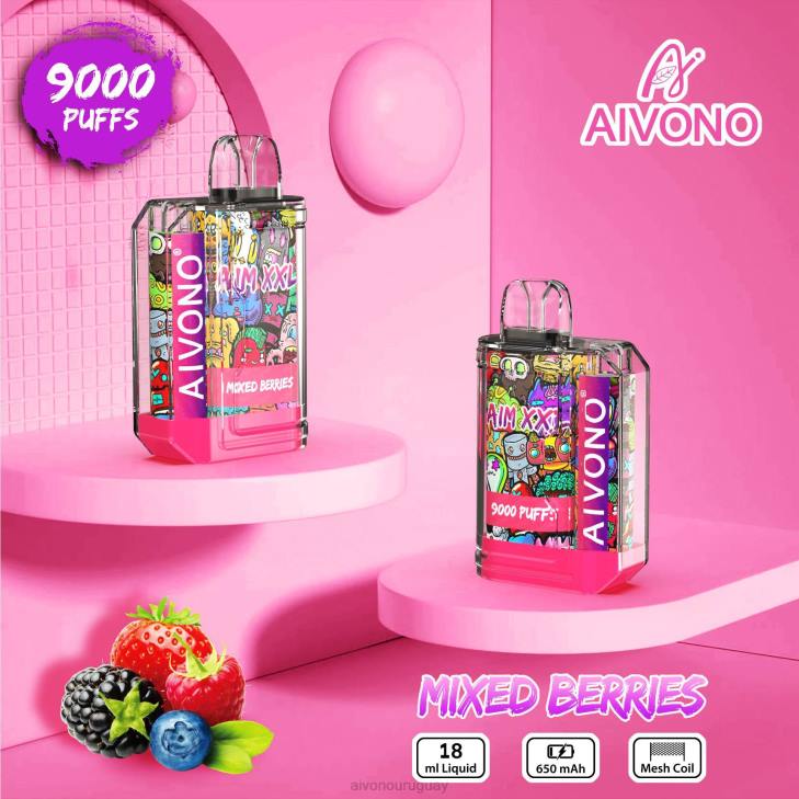 Aivono Uruguay - Aivono AIM XXL 9000 pegatina boca transparente bayas mixtas 606651