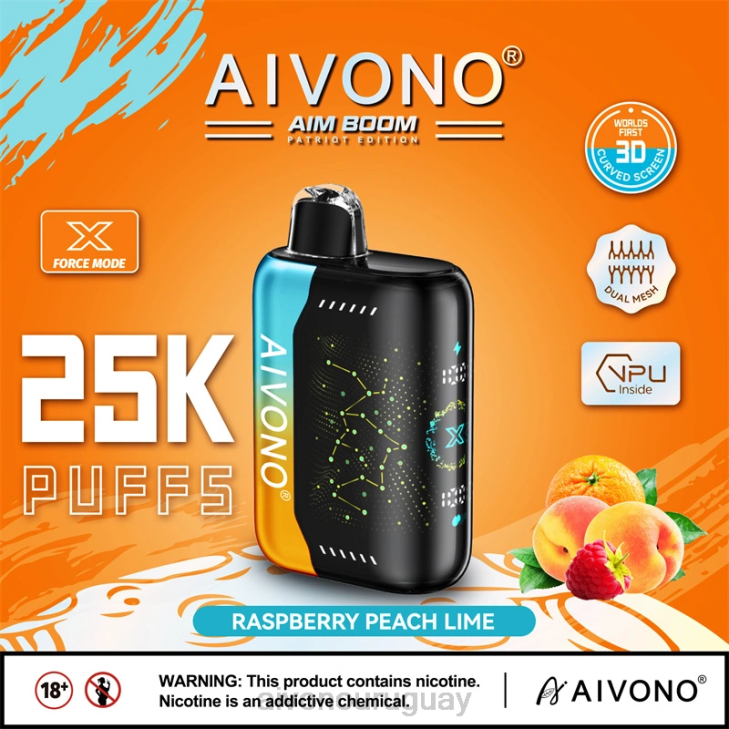 Aivono Vape - Aivono AIM BOOM 25000 frambuesa melocotón lima 6066350