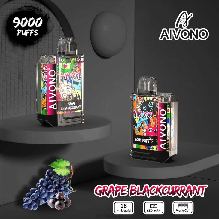 Aivono Vape - Aivono AIM XXL 9000 pegatina boca transparente grosella negra de uva 606656