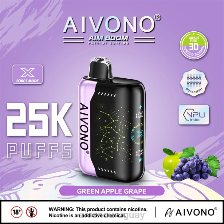 Aivono Vape Uruguay - Aivono AIM BOOM 25000 uva manzana verde 6066346