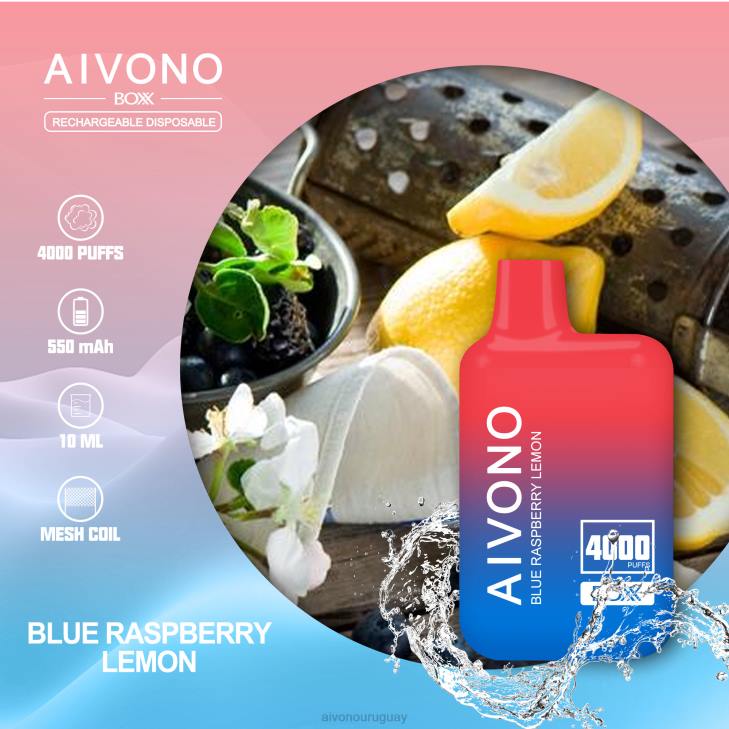 Aivono Vape Uruguay - Aivono AIM BOXX 4000 limón frambuesa azul 6066217