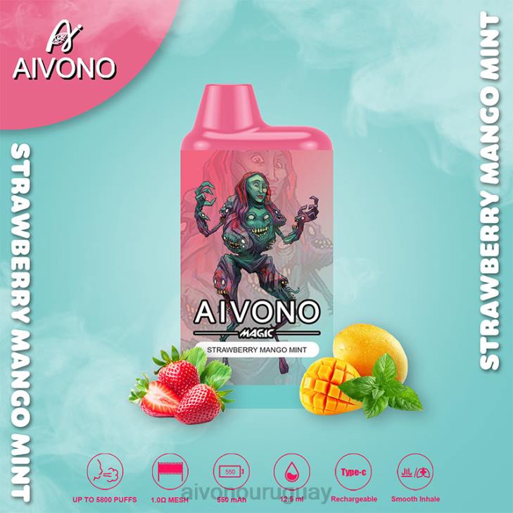 Aivono Vape Uruguay - Aivono AIM MAGIC cigarrillo de caja de 5800 bocas fresa mango menta 606697