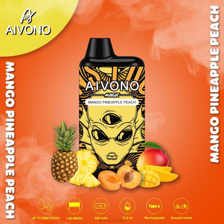 Aivono Vape Uruguay - Aivono AIM MAGIC cigarrillo de caja de 5800 bocas mango piña durazno 606688