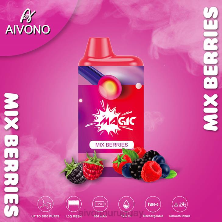Aivono Vape Uruguay - Aivono AIM MAGIC cigarrillo de caja de 5800 bocas mezclar bayas 6066100