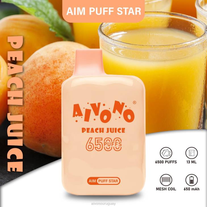 Aivono Vape Uruguay - Aivono AIM PUFF STAR 6500 jugo de durazno 6066289