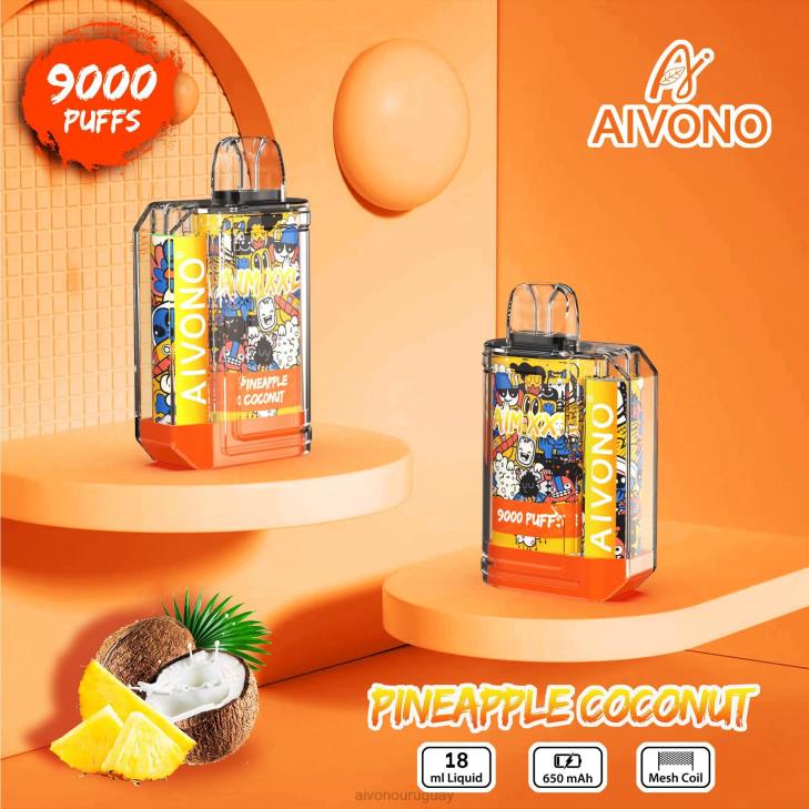 Aivono Vape Uruguay - Aivono AIM XXL 9000 pegatina boca transparente coco piña 606652