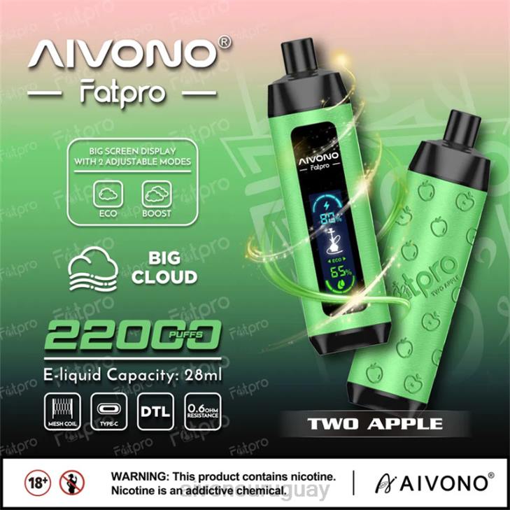 Aivono Vape Uruguay - Aivono Fatpro 22000 dos manzanas 60661