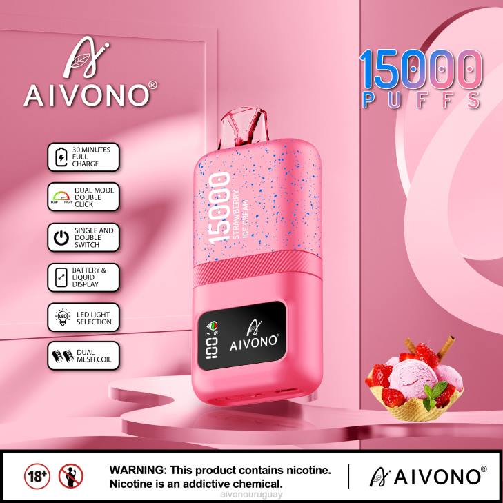 Aivono Uruguay - Aivono AIM magic 15000 helado de fresa 606666